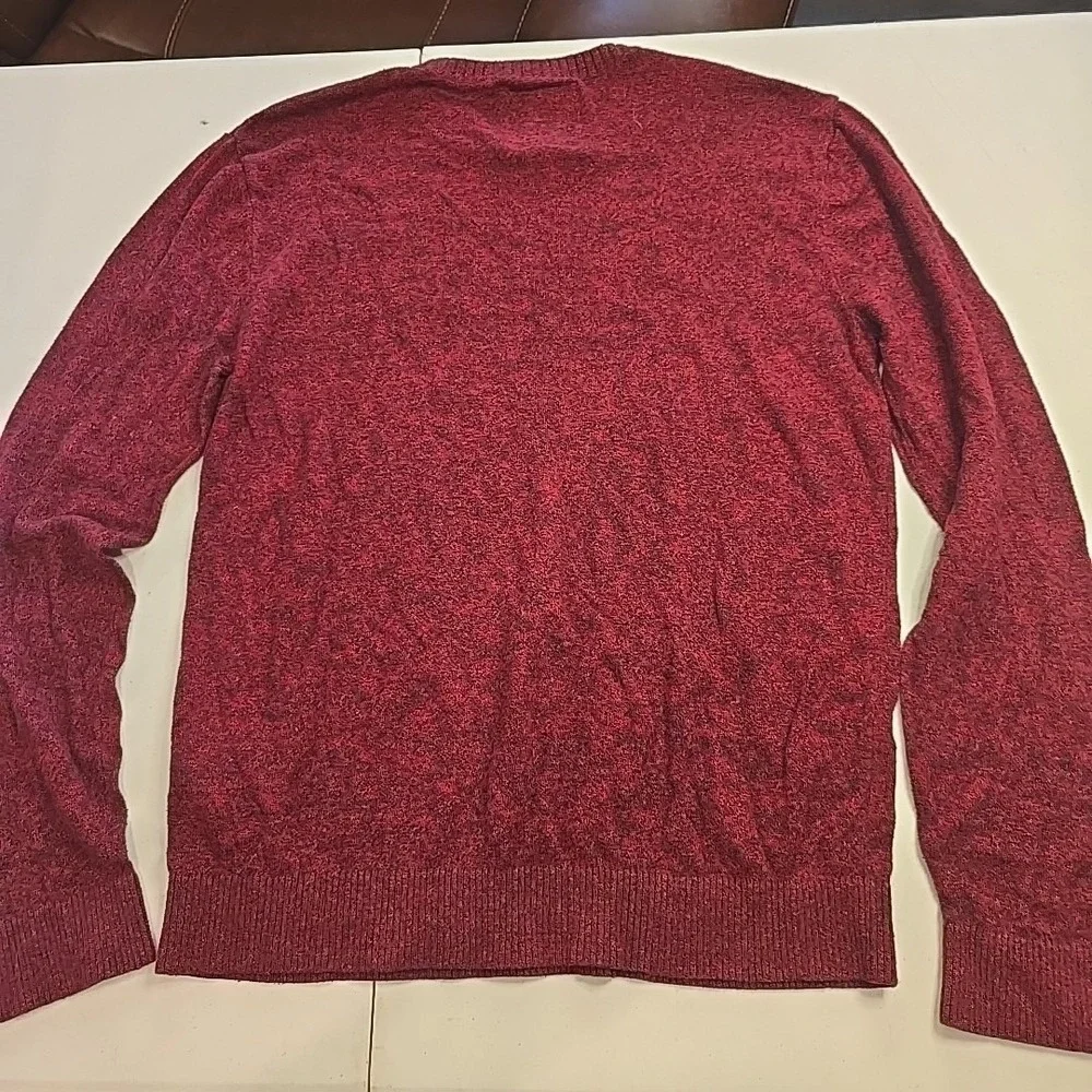 Hollister Men's Pullover Sweater Size Large L Burgundy Crew‎ neck Long Sleeve